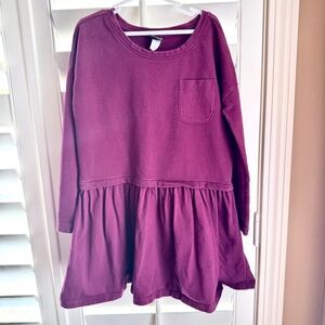 Tea Collection Girls Drop Waist Long Sleeve Dress Size 5 Purple Plum